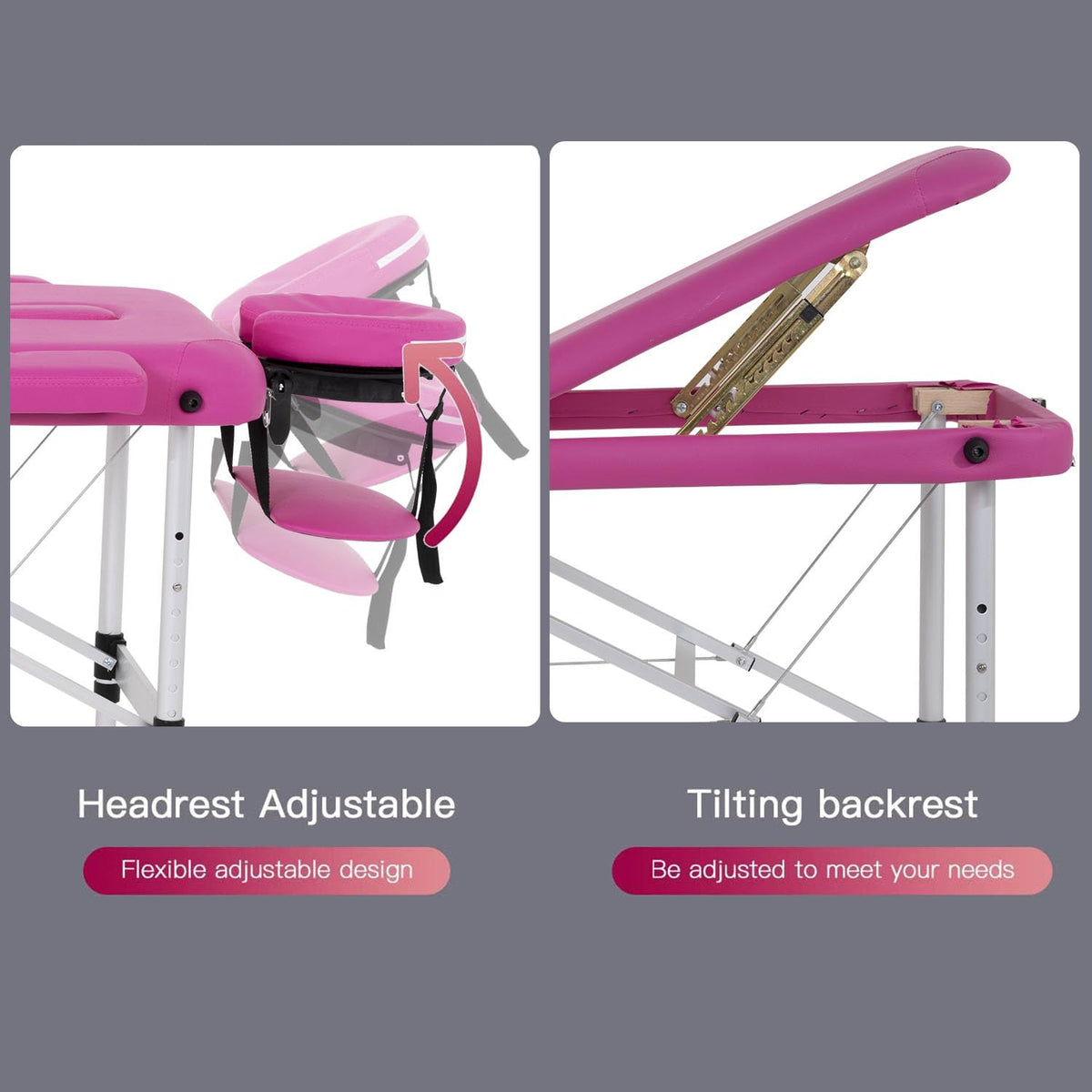 BestMassage Aluminium Massage Bed Portable Massage Table 24 inch Wide Lash Bed Height Adjustable 3 Folding with Non-Woven Bag for Spa Footmassage Facial CareSpa Tattoo