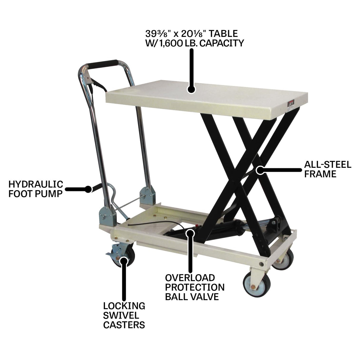 JET Scissor Lift Table, 1650 Lb. Capacity (Model SLT-1650)