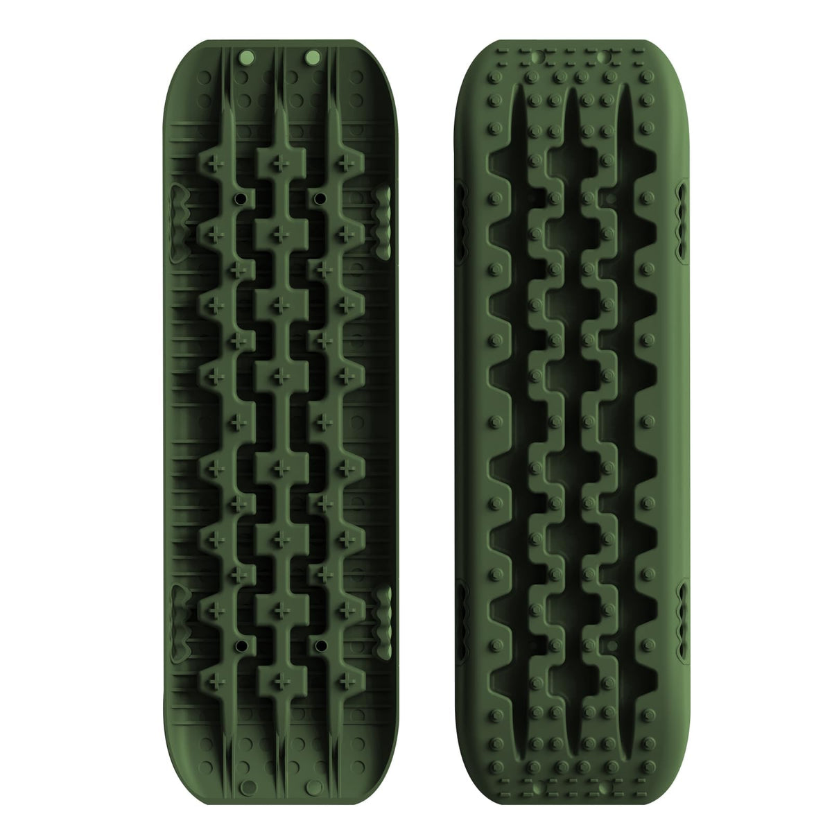 ALL-TOP Recovery Traction Boards, 2PCS & Mounting Kit, Reinforced Off Road Bendable Tire Friction Tracks (3rd Gen,Army Green)