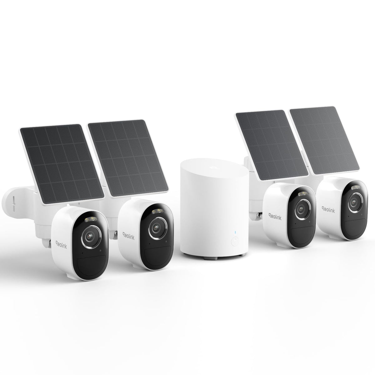REOLINK Home Hub mini with 4X Argus 3 Pro+Solar Panel, Solar Security Cameras Wireless Outdoor, 2.4/5 GHz WiFi, Solar/Battery Powered, Smart Detection, Motion Recording, No Monthly Fee