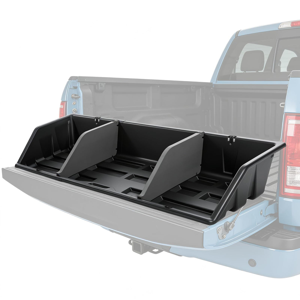 GEARLAST 56 inch Truck Bed Cargo Box, Truck Bed Organizers and Storage,Truck Bed Storage System with Isolation Netting and Tarpaulin, Tailgate-slide Design for Effortless Loading/Unloading