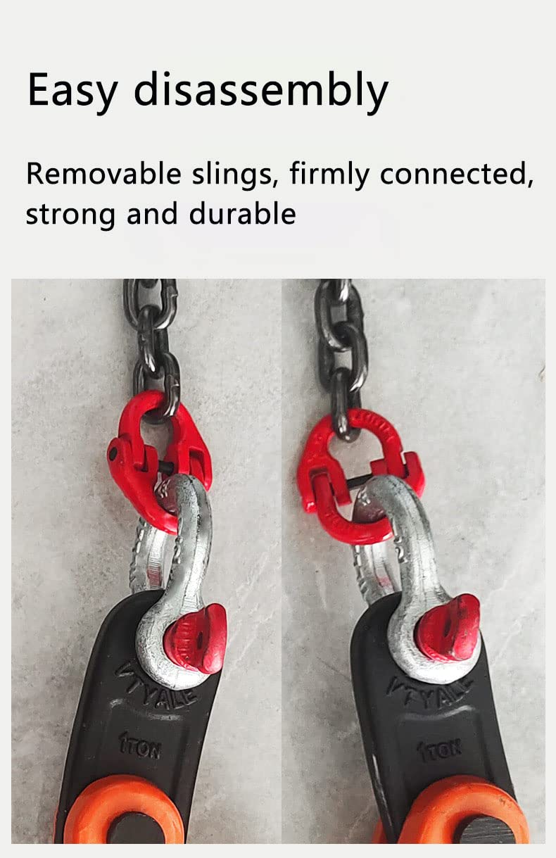 Double Horizontal Plate Lifting Clamp Barrel Drum Lifter Heavy Duty 1T/ 2204lbs with High Strength Manganese Steel Chain for Industry Hoist Crane (Capacity 1 ton, 1m chain)