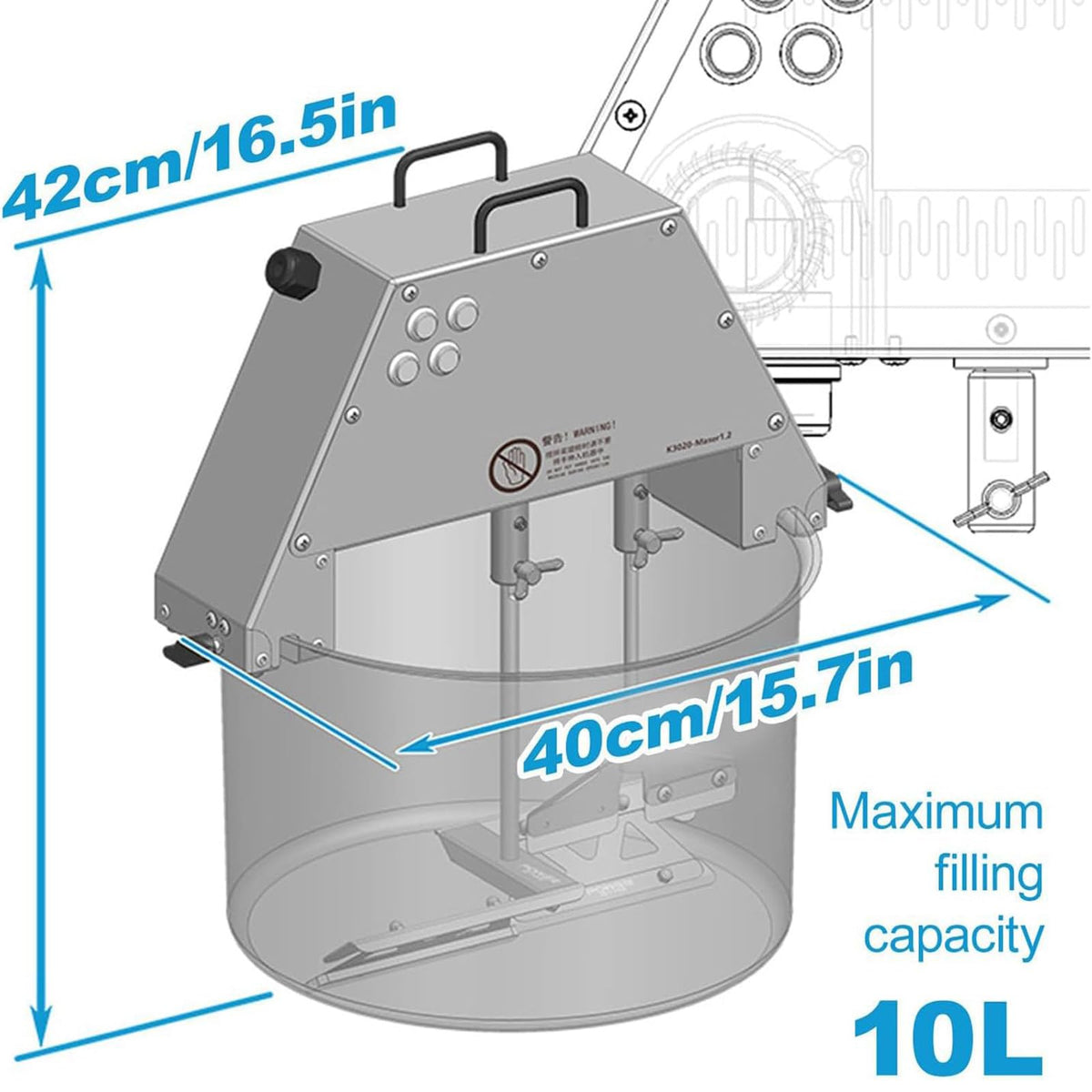 ZZBSOD Commercial Electric Food Stirrer Pot,Stainless Steel Automatic Mixer Machine with Double Stirring Paddle &Auxiliary Fan&Light,for Making Jam/Sauce/Filling
