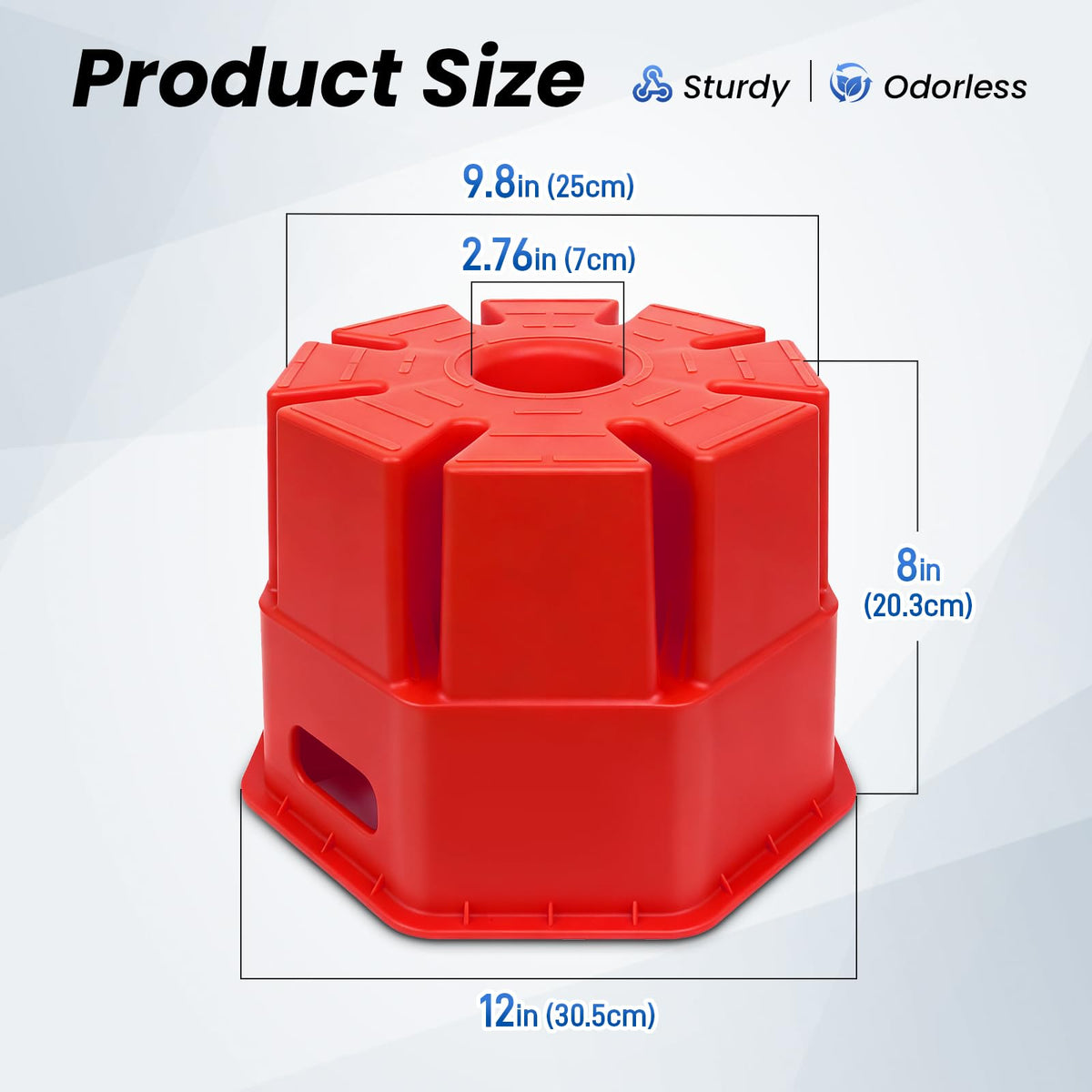 ROBLOCK 8"H Trailer Jack Block 4 Pack with Bag Rope, Heavy Duty RV Stabilizer Blocks for Any Tongue Jack, Post, Foot, 5th Wheels, Round, Square or Scissor Stabilizer, RV Essentials for Travel Trailers