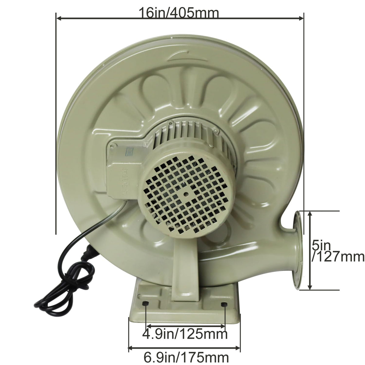 PreAsion 110V 550W Centrifugal Medium Pressure Blower, Electric Forge & BBQ Air Blower with 2.3kPa Wind Pressure, Low Noise Copper Motor for Fire Pits, Fireplaces and Outdoor Use