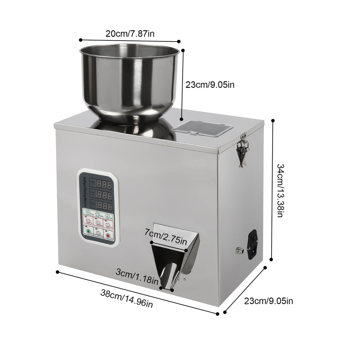 ONEUPING Automatic Particle Filling Machine 1-100g Adjustable Powder Weighing Filler Particle Dispenser, 180W Smart Control Granule Filling Machine for Flour, Grain, Herb, Seed, Coffee Bean, Glitter