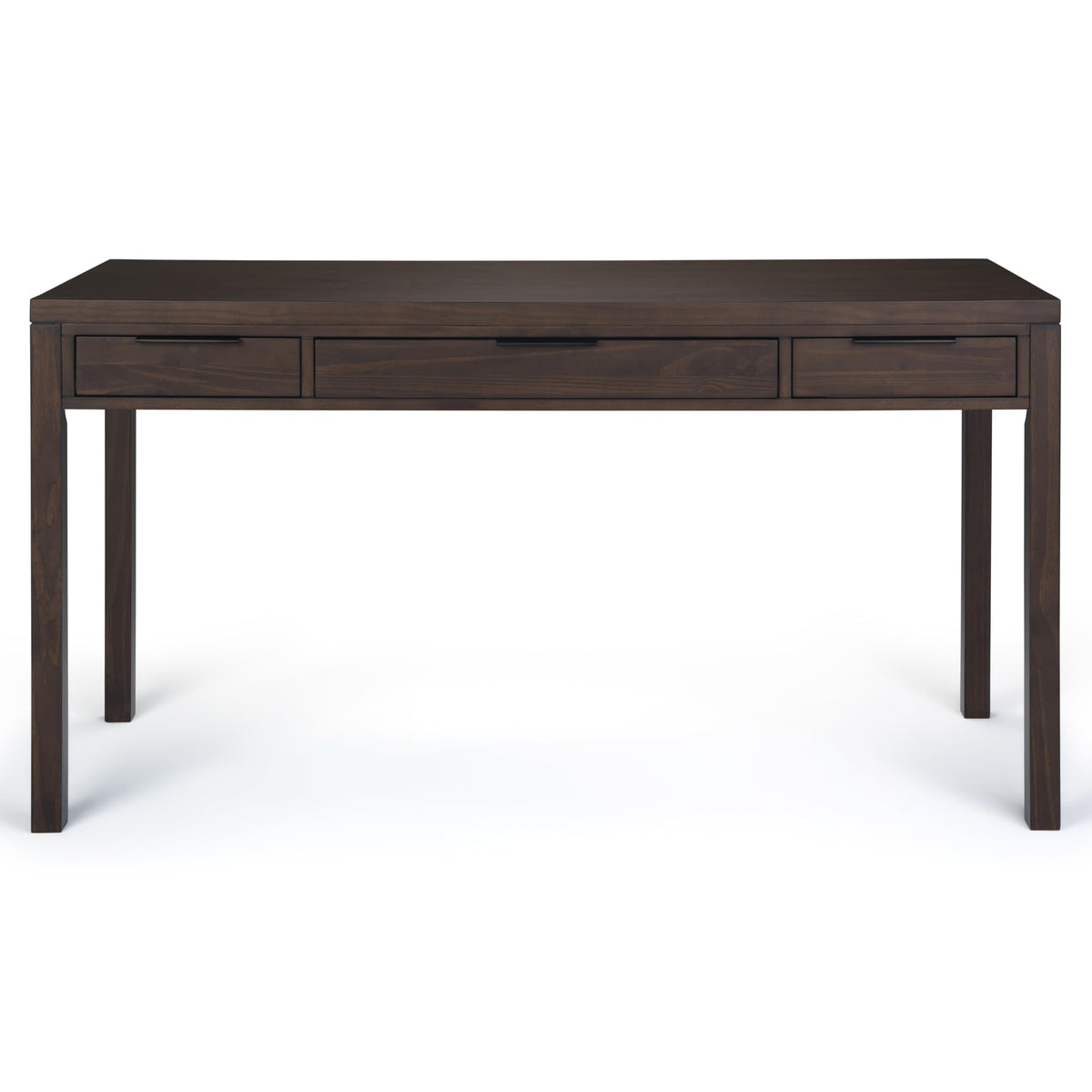 SIMPLIHOME Hollander Desk - 60 Inch Wide Solid Wood Writing Desk in Warm Walnut Brown, Contemporary Home Office Computer Table for Workspace or Study with 2 Drawers and Flip-Down Keyboard Tray