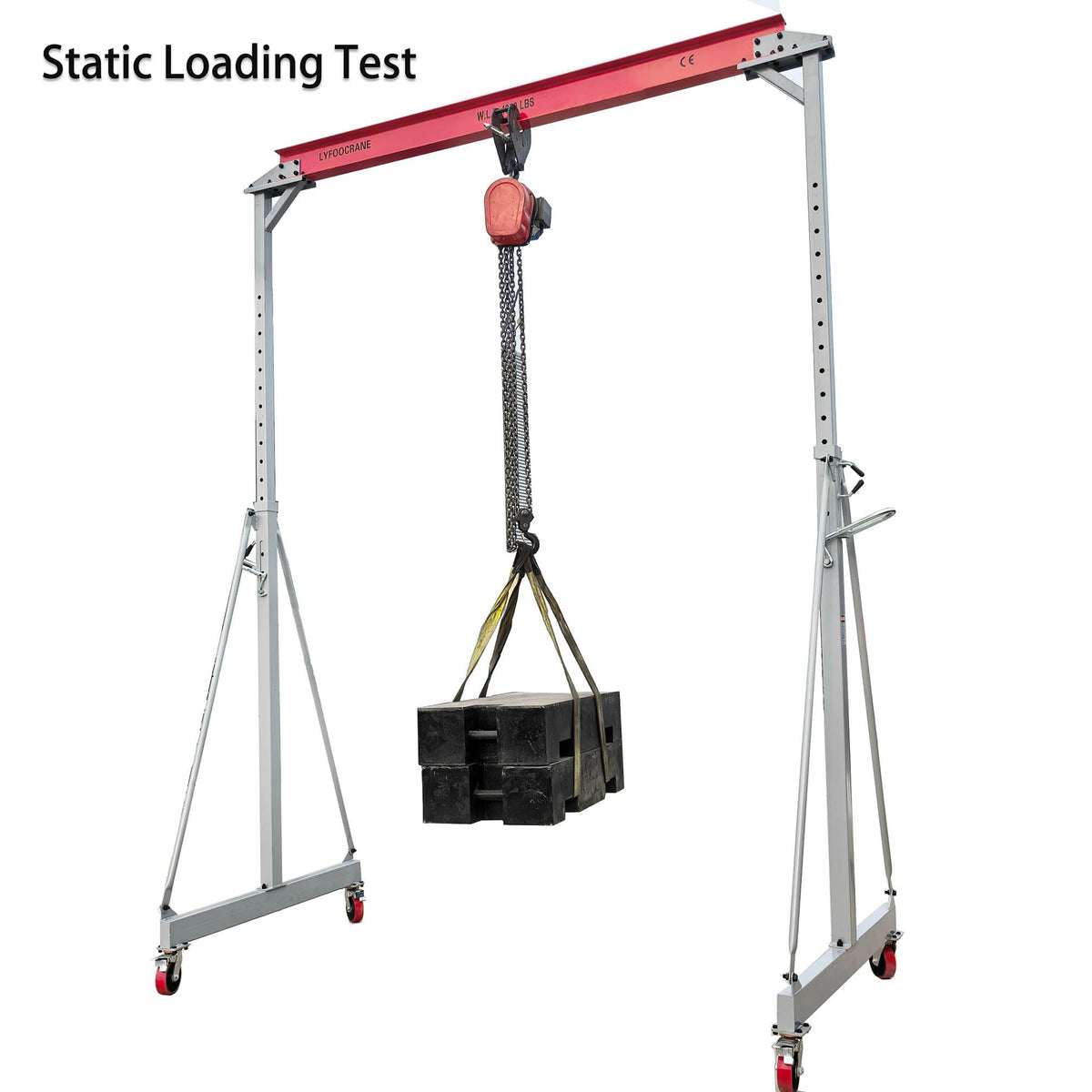 Width 10.5 FT Adjustable Gantry Crane 4000 LB Capacity, Height Adjustable Gantry 9.85 FT ~ 10FT ~ 12 FT~12.5 FT~13.90 FT, Portable Gantry Hoist 2T, Garage Crane with Hoist and Rigging Kit (10.5 FT)