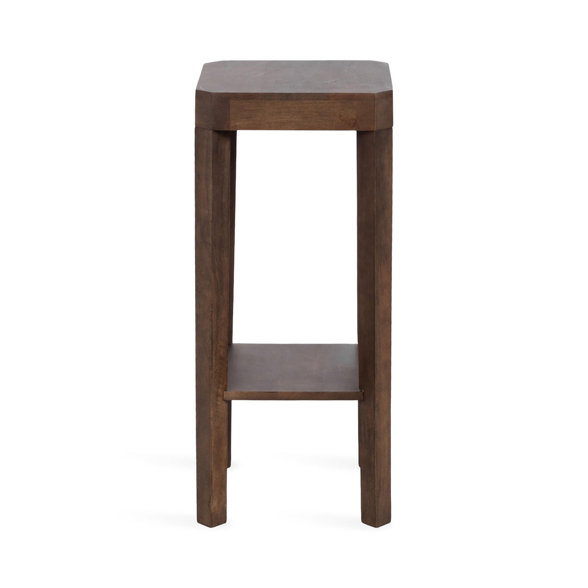 Kate and Laurel Talcott Modern Square Wood Drink Table, 12 x 12 x 28, Dark Brown, Transitional Decorative Two-Tier Pedestal Table for Use as Plant Stand Indoors or Living Room Decor Accent