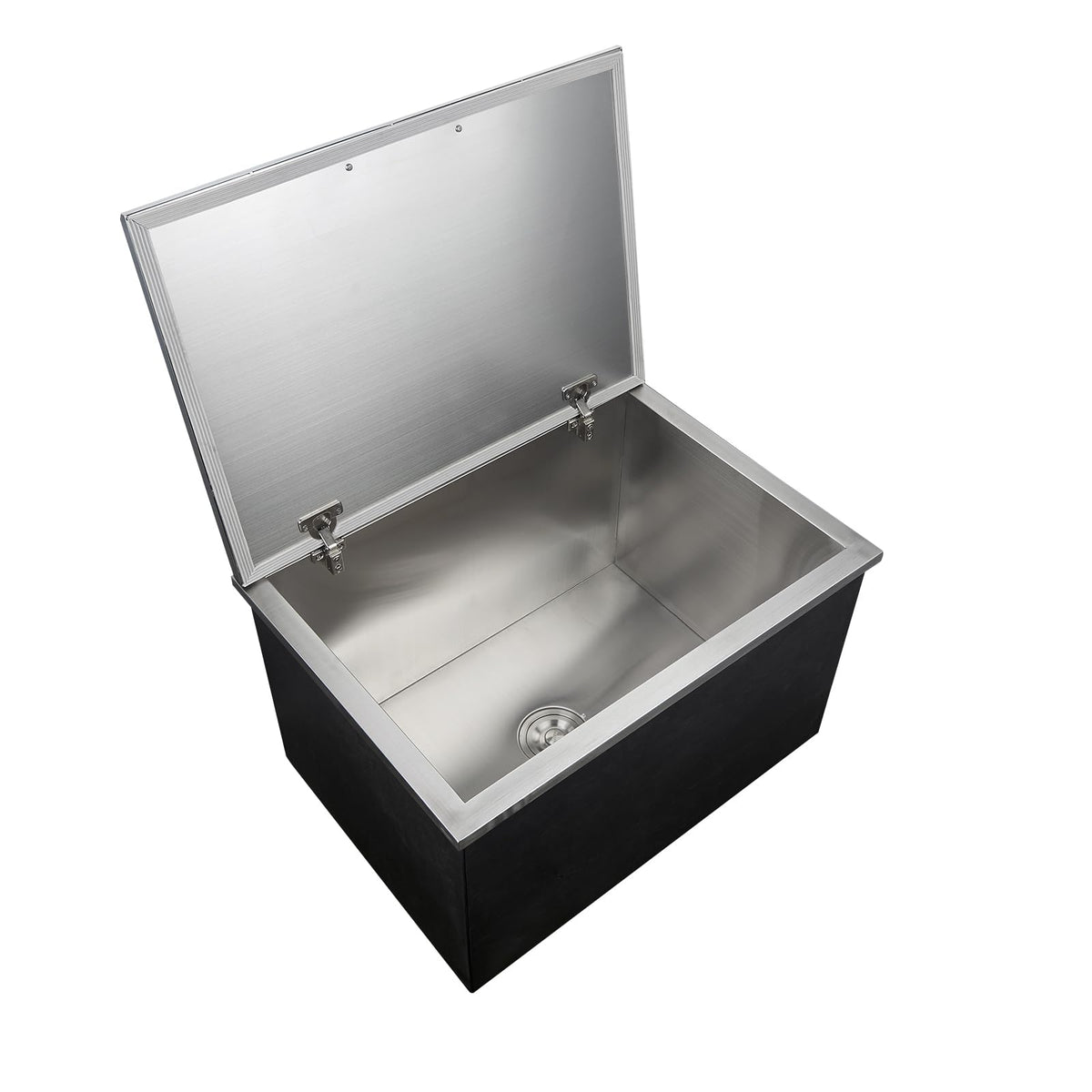 Garvee 20”Drop in Ice Chest 107.5L Built-in Cooler, Stainless Steel Outdoor Kitchen Ice Bin with Lid & Drain, Insulated Bar Ice Storage for Patio, BBQ, Restaurant Beverage Station
