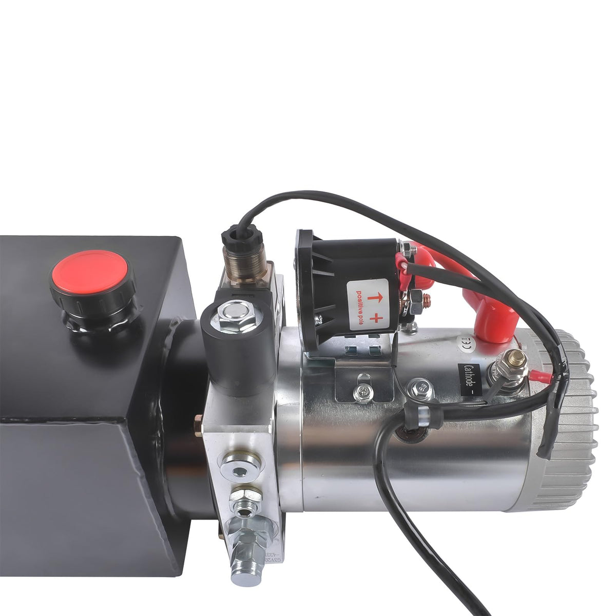 Mixizap 12V Hydraulic Pump, 4 Quart Single Acting Power Unit, 0.91 GPM Flow, 3200 PSI, for Dump Trailers, Tippers, Car Lifting, Log Splitters