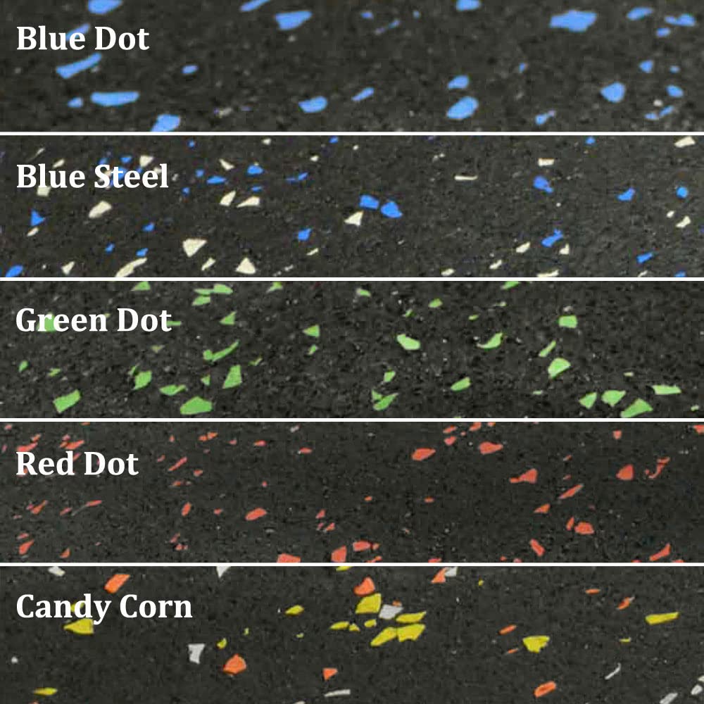 Rubber-Cal Elephant Bark Flooring, Blue Dot, 3/8-Inch x 4 x 10-Feet
