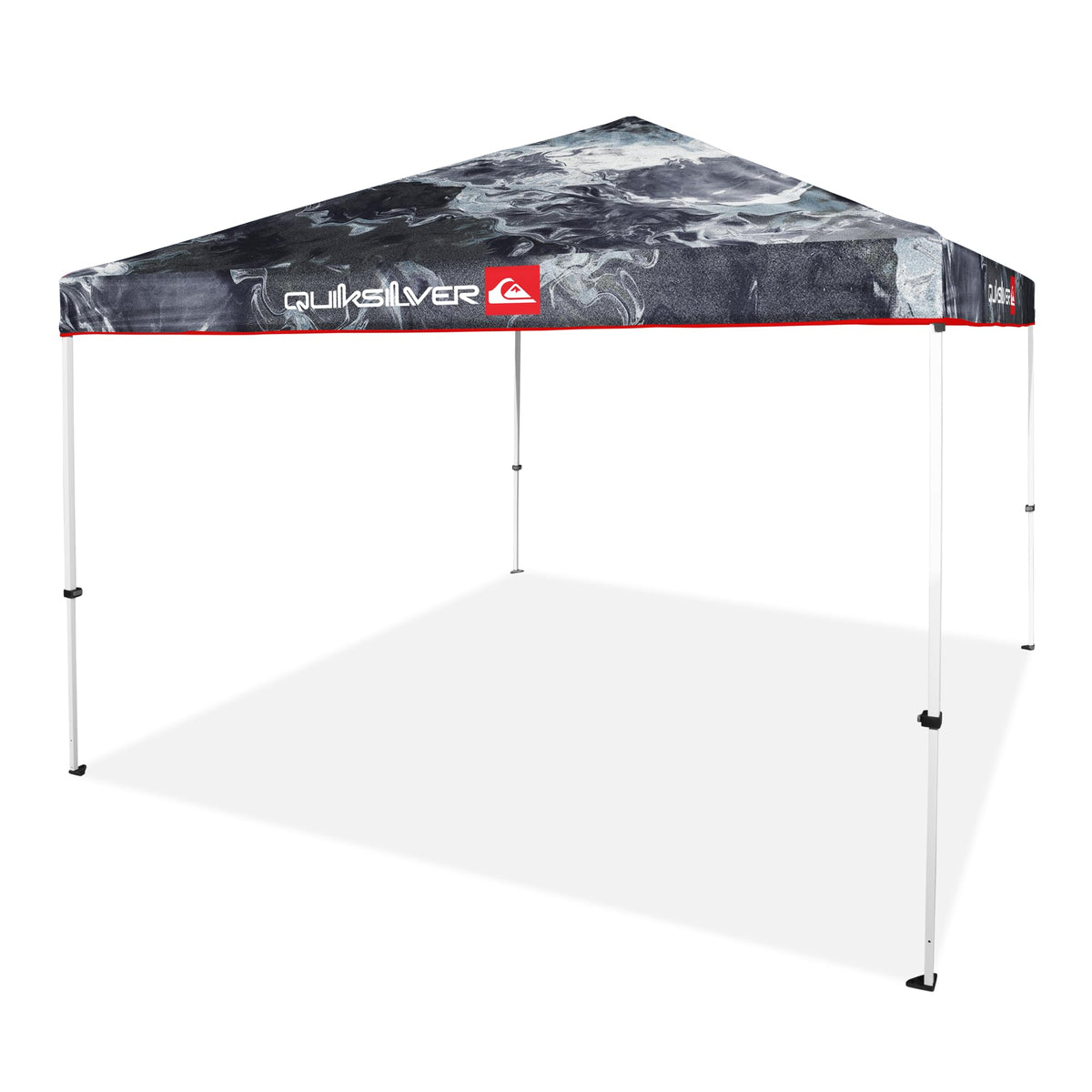 Quiksilver 10x10 Pop Up Canopy – UPF 50+ Outdoor Beach Tent with One-Push Setup – Portable Shade Shelter for Beach, Tailgate, Festivals, Camping – Water-Resistant Folding Gazebo with Wheeled Bag