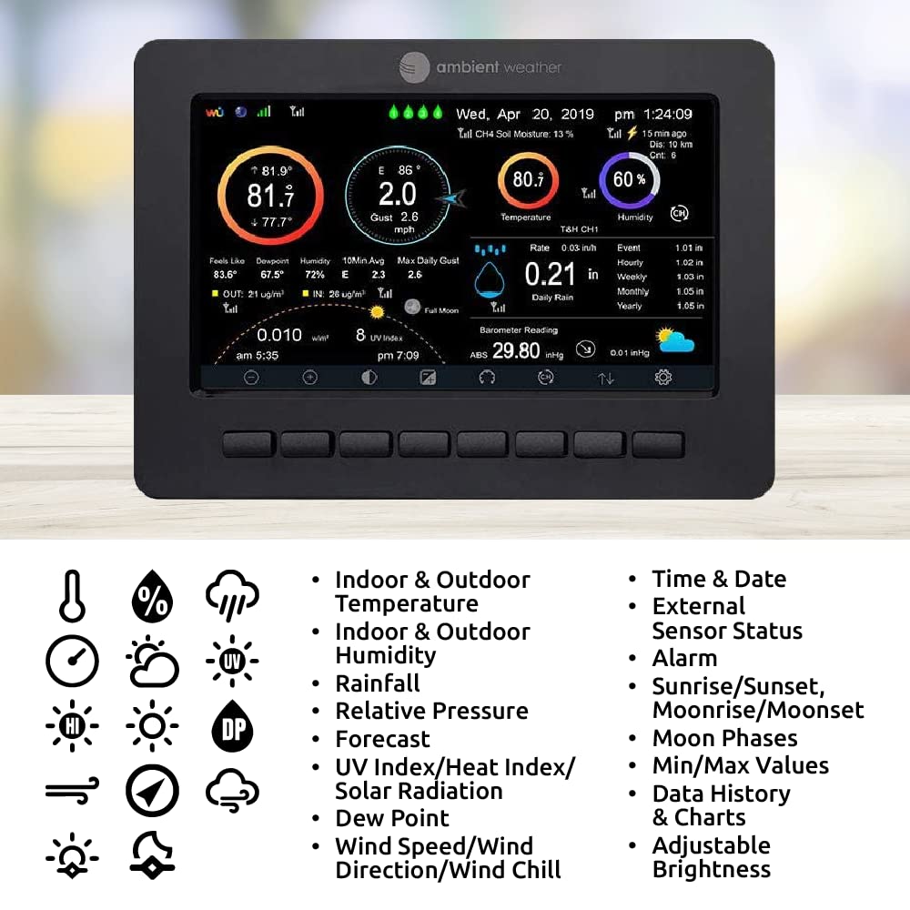 Ambient Weather WS-5000 Garden Bundle - Ultrasonic Smart Weather Station for The Garden w/WiFi Remote Monitoring and Alerts