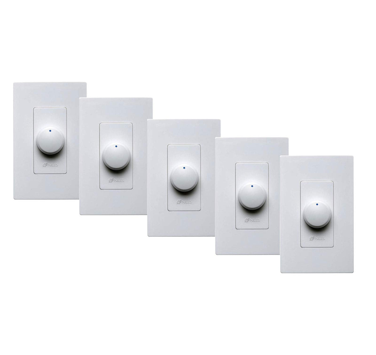 Niles 5 Pack VCS100K In Wall Rotary Switches, White, ON-ON Operation