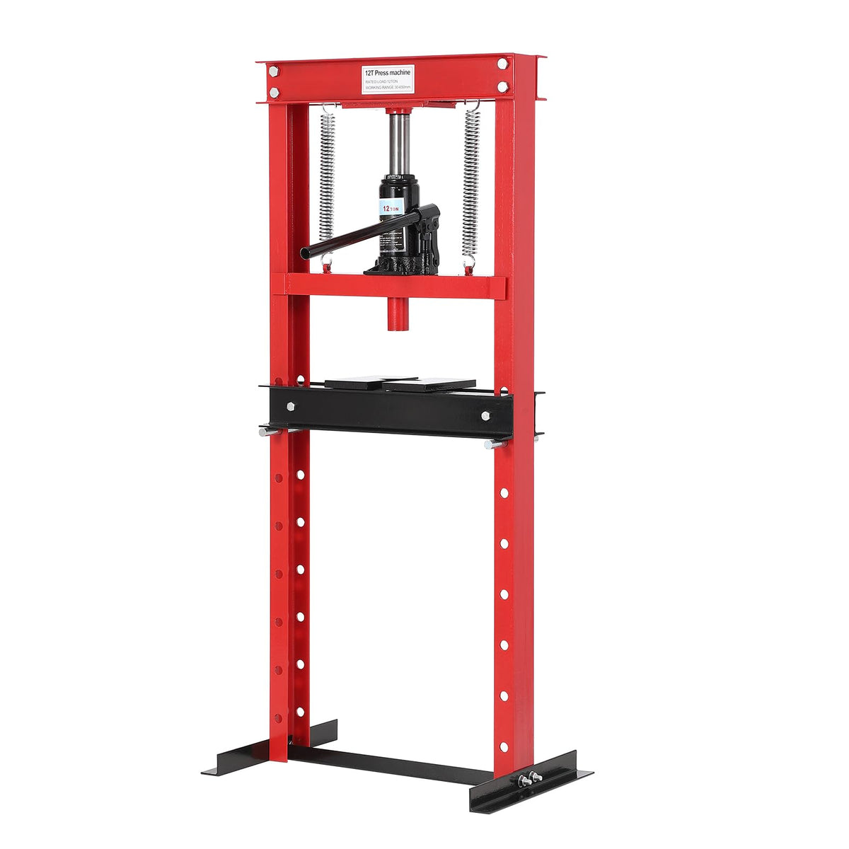 GarveeTech 12 T Hydraulic Press, H-Frame Bearing Press, Adjustable Working Table Height, Strong Load Capacity, for Car Repair Garage