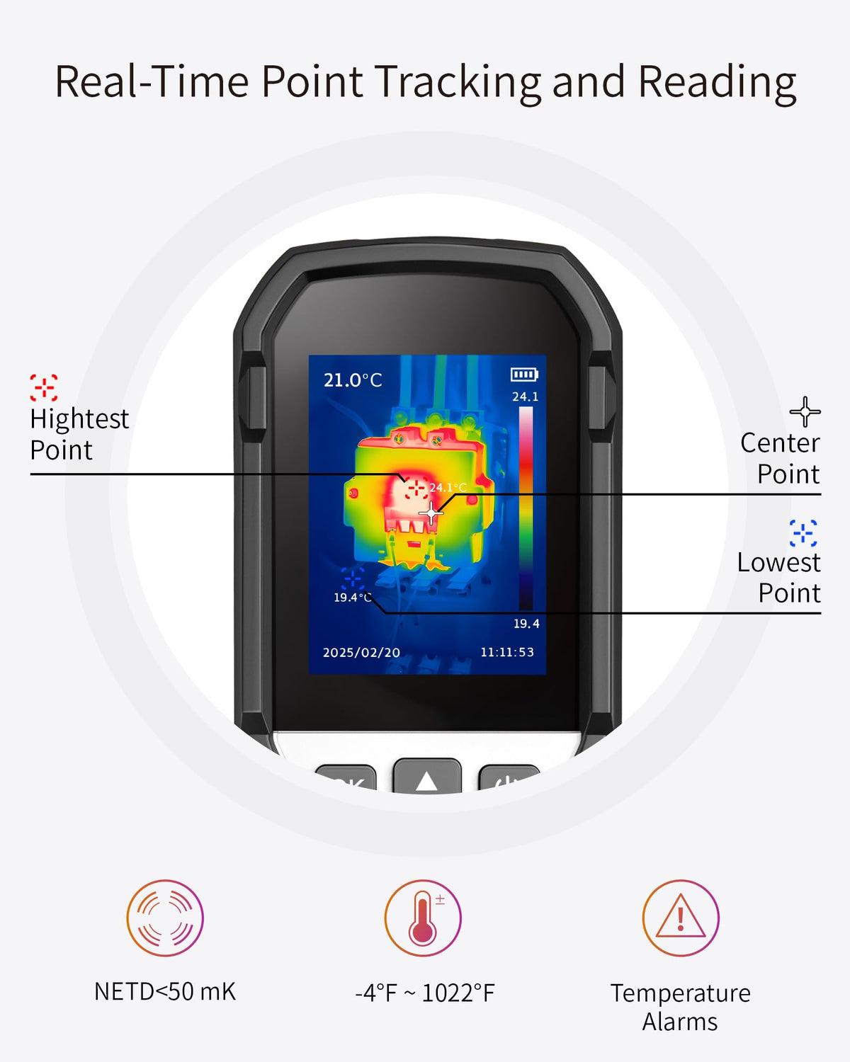 Firecore FI160S Thermal Imaging Camera, 320x240 Super Resolution Infrared Imager, 32GB,-4°F~1022°F, 25Hz Handheld Infrared Camera with Laser for HVAC Electrical Home Inspection Plumbing Leak Detection