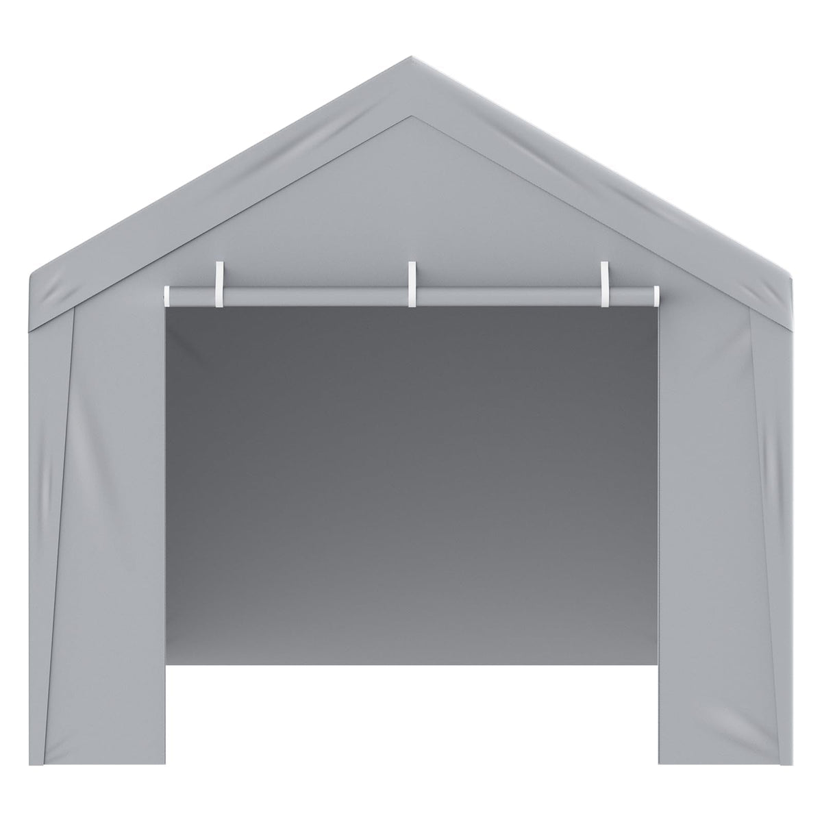 VEVOR Carport Replacement Canopy Cover Top + Side Wall 12 x 20 ft, Garage Tent Shelter Tarp Heavy-Duty Waterproof & UV Protected, Easy Installation with Ball Bungees,Grey (Frame Not Included)