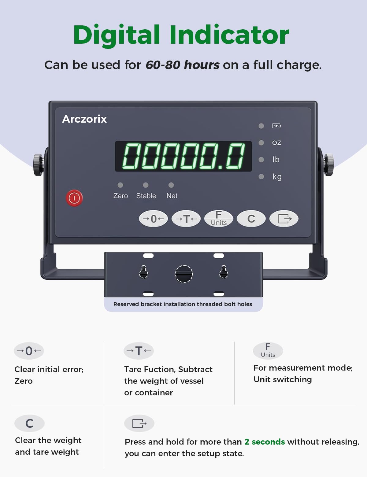 48"x 48" 10000Lbs Arczorix Industrial Floor Scale, Precision Pallet Scale with Digital Indicator, Heavy Duty Weighing Scale for Floor Bench Office Weight Weighing