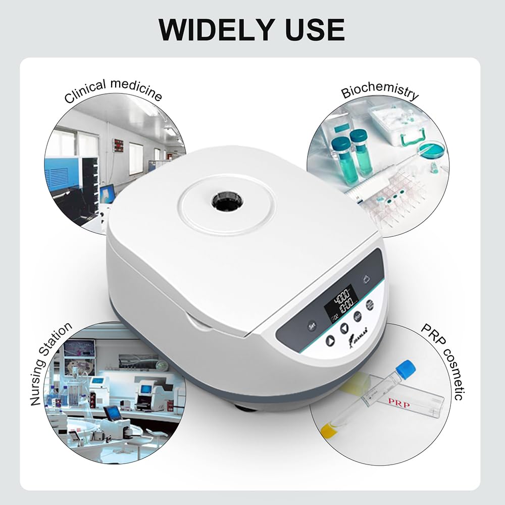 Benchtop Centrifuge Machine for PRP Digital Lab Centrifugadora de Plasma 2ml/5ml/ 10ml /15mlx8 Capacity,500-5000rpm|3074xg w/Timer