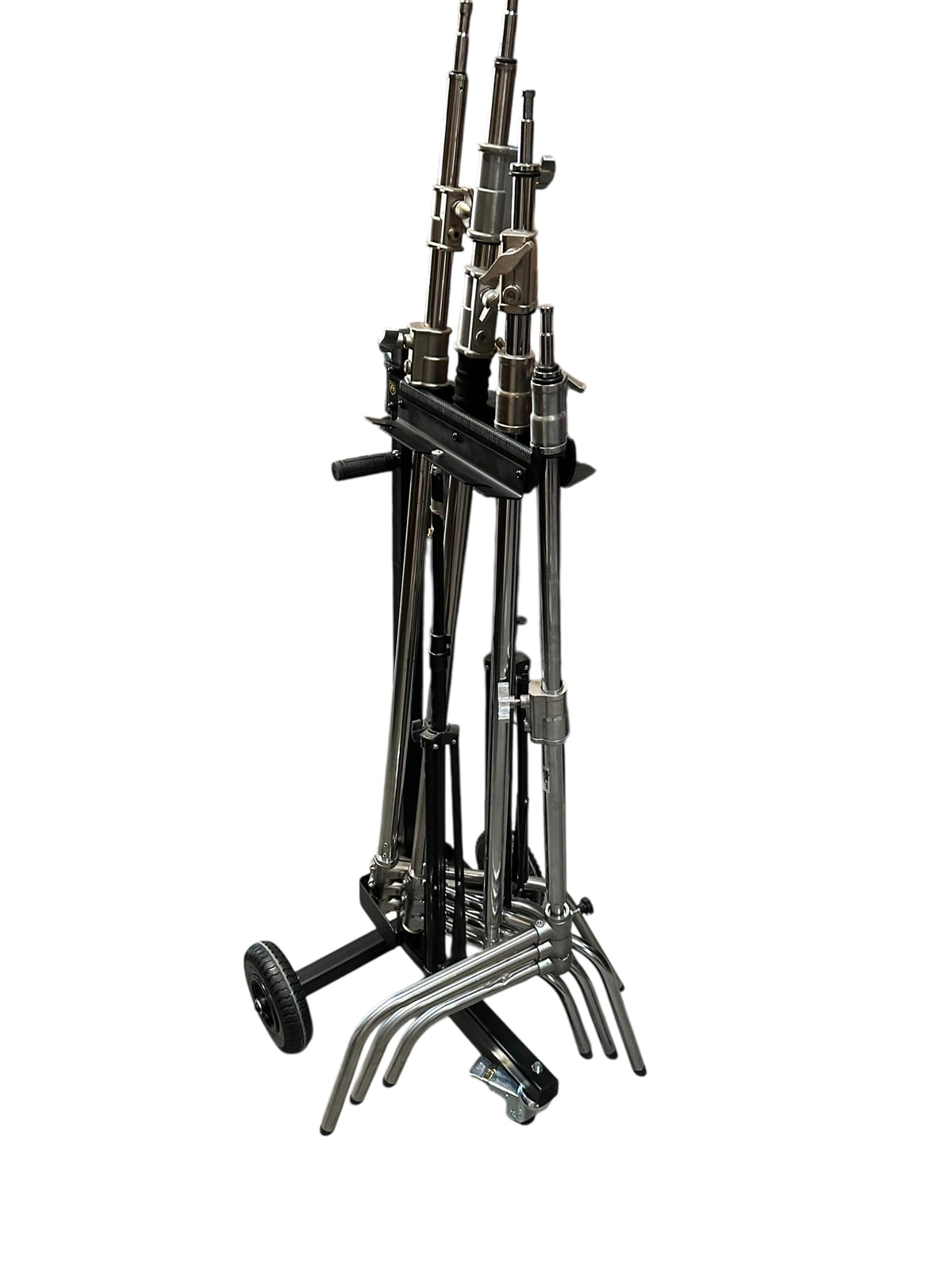 Glide Gear LSH 100 C-Stand Cart – Portable Studio Storage – Holds 6+ Stands, 8.5" Wheels, Wall-Mount Bracket, Steel Build