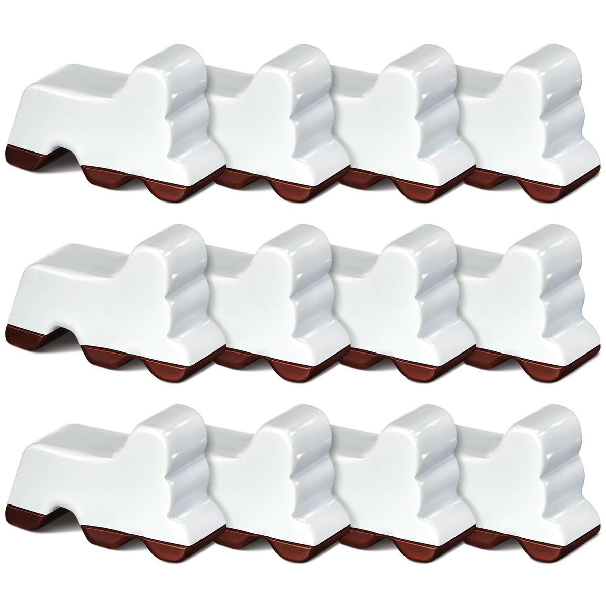 Kigeli 12 Pcs Resin Pot Feet for Outdoor Planters 3 Inch Long 1.5 Inch Tall Flower Handmade Elevator Plant Feet Frost Proof Lifter for 14-20 in Pot(White)