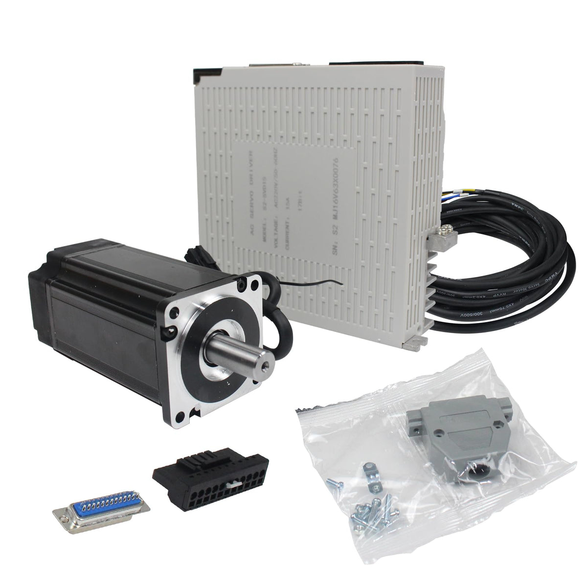 RATTMMOTOR YPMC-600W 110V Servo Motor Kit with Servo Motor Driver CNC Controller Kit for CNC Engraver Milling Machine/Robot (Without Brake)