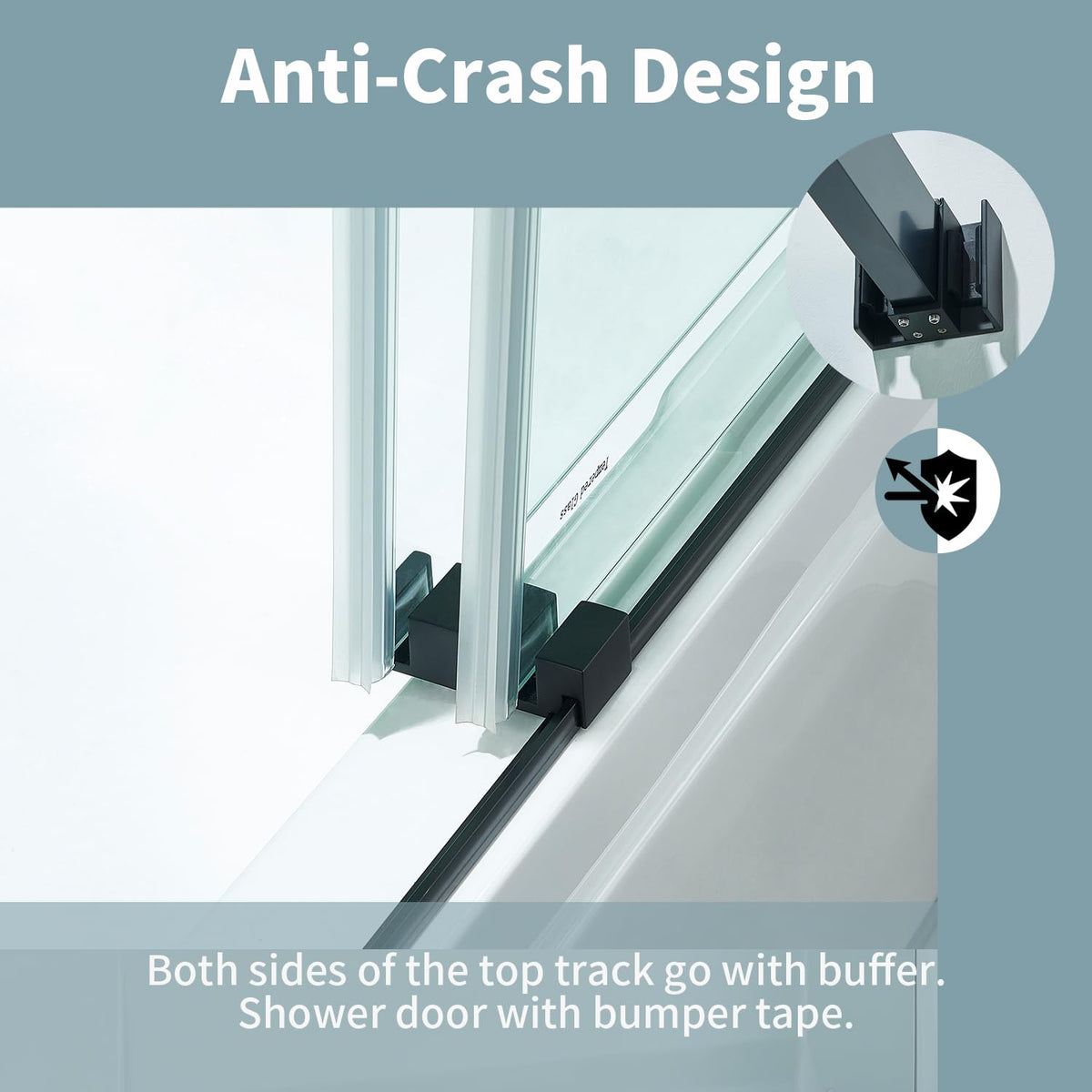 YTTSOYTS 56-60" W x 60" H Frameless Double Sliding Tub Door Bathtub Shower Door, Frameless Tub Door with 5/16" (8mm) Clear SGCC Tempered Glass, Stainless Steel Hardware (60"x60" Matte Black)