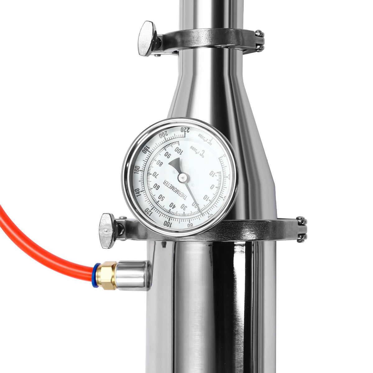4" Reflux Still Column, 6 Layers Stainless Steel Distillation Column, with U-Shaped Elbow, Condenser and Spout, 0-220℉ Columns, Reflux Distillation Kit for Home Brewing Whiskey