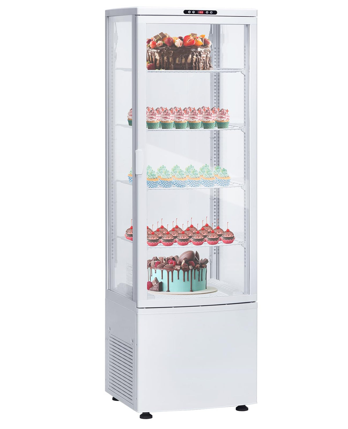 IDEALHOUSE 8.4 Cu.FT Commercial Refrigerator Display,Glass Door Beverage Cooler,Adjustable Shelving,LED Lighting,Countertop Fridge