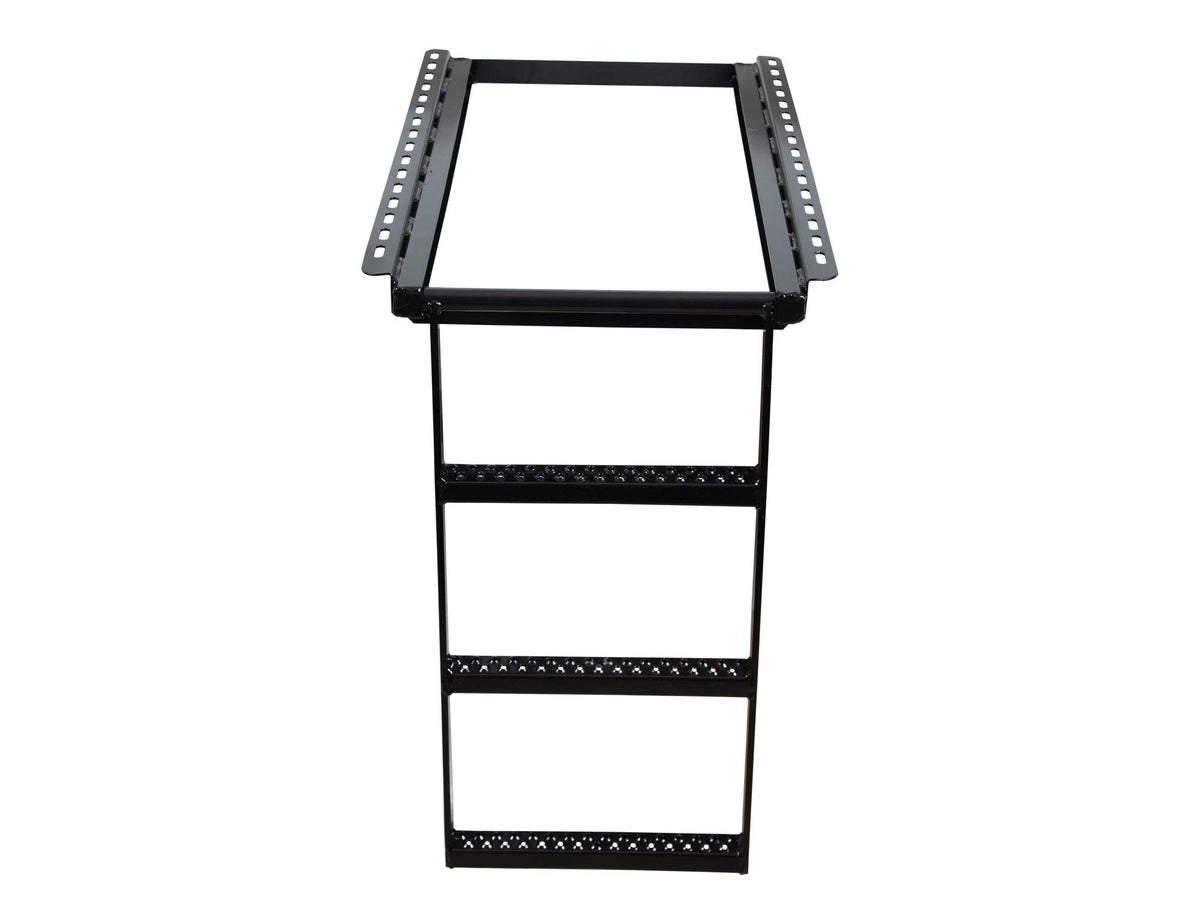 Buyers Products 5233000 Black 3 Rung Retractable Truck Step, Heavy Duty Non Slip Truck Bed Ladder Step for Trucks, Trailers, Semis, Powder Coated Steel, Slide In Storage, Bolt On or Weld On Install