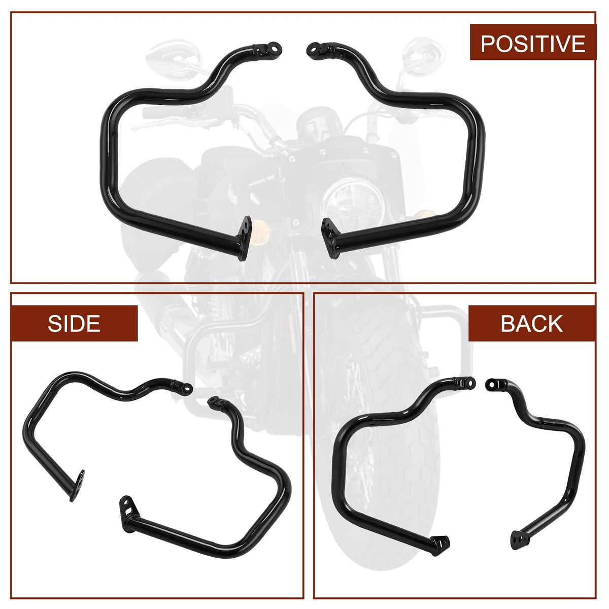 TiCoast Motorcycle Black Engine Guard Rear Highway Crash Bar for Indian Scout Bobber Classic Limited Scout Classic Limited 2025