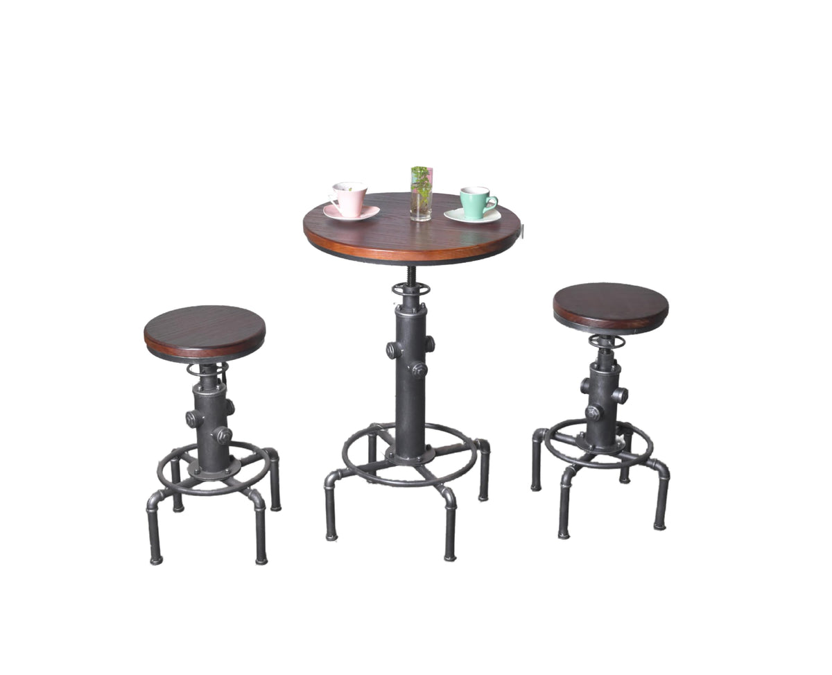 Topower Industrial Bar Table 31.5-41.3" Adjustable Pub Table Kitchen Dining Coffee Bistro Table