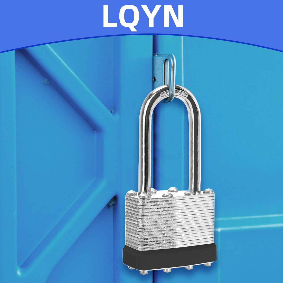 Padlocks with Same Key, LQYN 100 Pcs Laminated Keyed Padlock (1-9/16", 40mm), Keyed Alike Locks, Long Shackle, for Storage Locker, Hasp Latch, Toolbox, Sheds