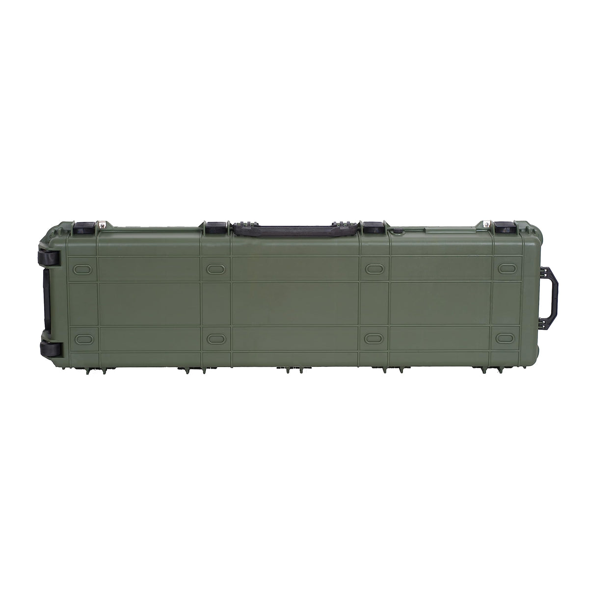 MEIJIA Portable IP67 Waterproof All Weather Hard Rifle Case with Rolling Wheels,Customizable Fit Foam Inserted,Soft Grip Handle,53x16.14x6.1inches (Green)