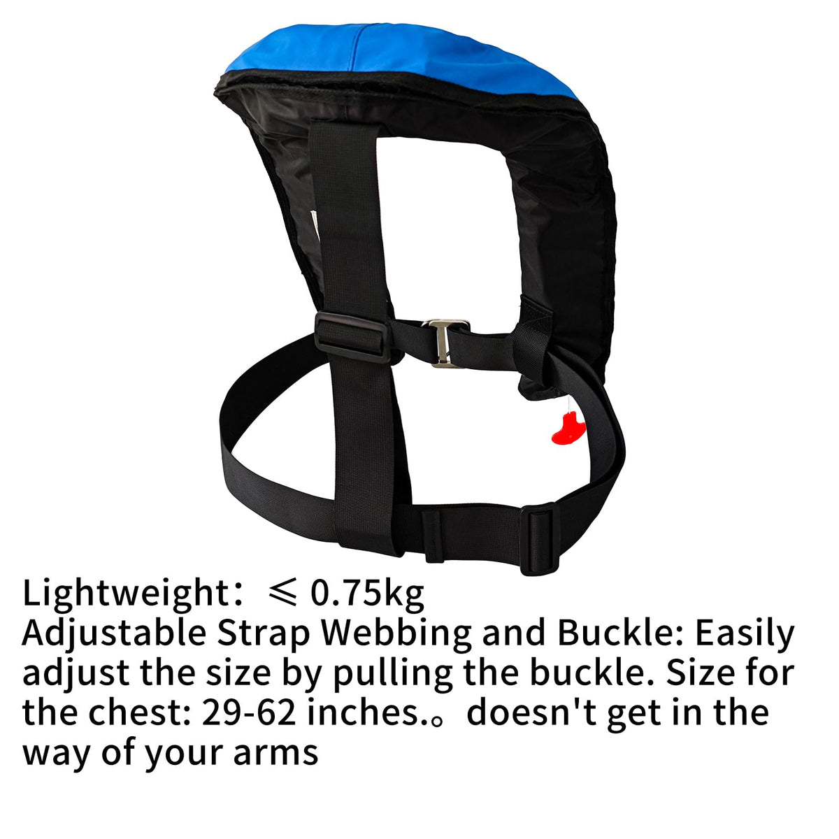 Automatic Inflatable Life Jacket,Life Vest for Adult,Preserver PFD for Adults,Supports Weight up to 330 pounds (RED-716)