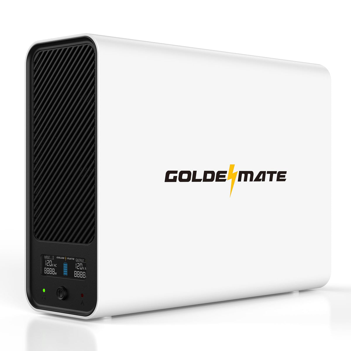 GOLDENMATE 1000VA/600W Lithium UPS Battery Backup and Surge Protector, Sinewave UPS System with LiFePO4 Battery(153.6 Wh), Upgraded Pro Ver. with Communication Port, 8 Outlets, LCD Display, White