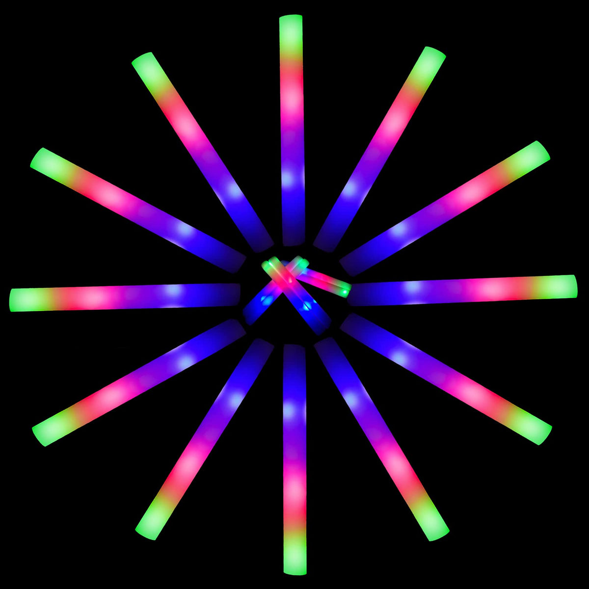 ColorHome Glow Sticks Bulk 150 Pcs - Light up Foam Sticks with 3 Modes Colorful Flashing Effect, Led Lights Glow in The Dark Party Supplies for Wedding Concert Raves Halloween Christmas