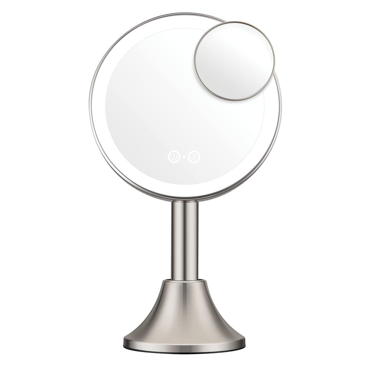 Conair Lighted Makeup Mirror, LED Vanity Mirror, 1X/10X Magnifying Mirror with Handheld Feature, Corded or Cordless in Brushed Nickel