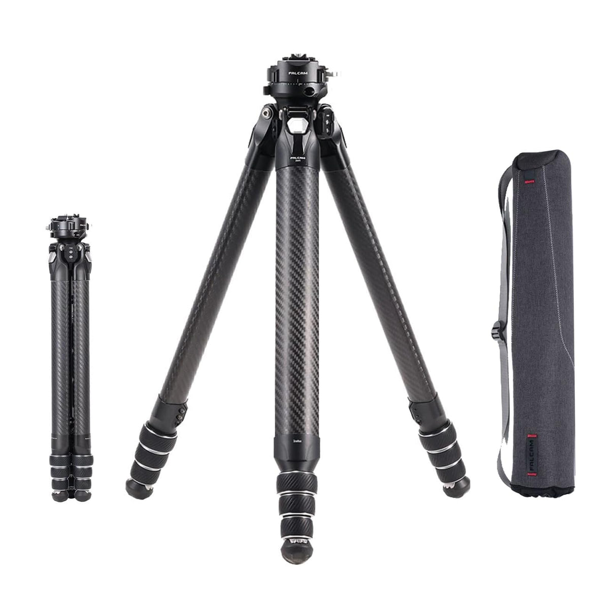 Falcam TreeRoot F38 Pro Carbon Fiber Tripod, 61" Quick Lock Travel Tripod with 360° Ball Head, 5kg Load, F22 Interfaces, 1/4" Screw, Carry Strap Holes for DSLR, Mirrorless, and Video Cameras