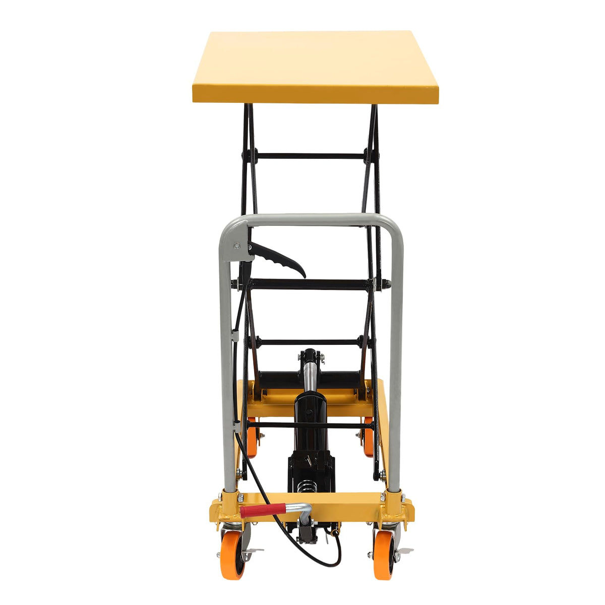 770lbs Double Scissor Hydraulic Lift Table Cart with 4 Wheels for Material Handling and Transportation, 51" Max. Lift Height Hydraulic Scissor Lift Table