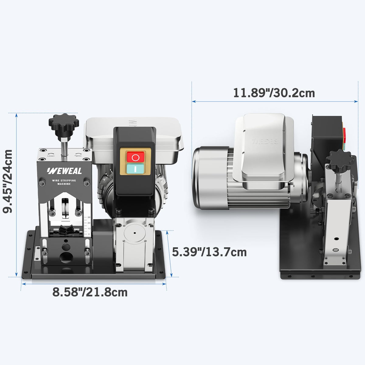 Wire Stripping Machine, 0.06''–1.18'' Automatic Electric Wire Stripper, Heavy Duty Copper Wire Stripping Tool with Aluminum Frame for Scrap Copper Recycling, DIY Cable, Romex, Industrial Use