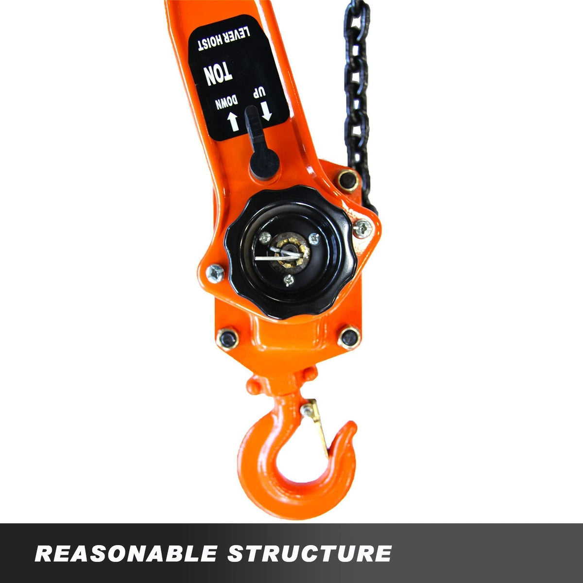 HONYTA Manual Lever Block Chain Hoist 3 Ton, 6000 lbs Chain Hoist Come Along 20 Ft (6 M),Chain Hoist With Hook for Warehouse Garages Construction Zones