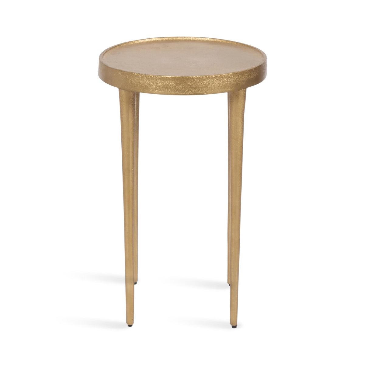 Kate and Laurel Rava Modern Metal Round Side Table, 14 x 14 x 22, Gold, Cast Aluminum Accent Table for Use as Indoor Plant Stand or Living Room Decor Piece