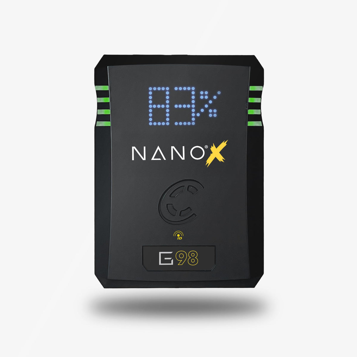 Core NANOG98X, 98wh Micro Sized Gold-Mount Smart Battery Pack, 14.8v 6.6Ah. 10A Draw with EmLEDTM Fuel Gauge, USBCPD and Ptap