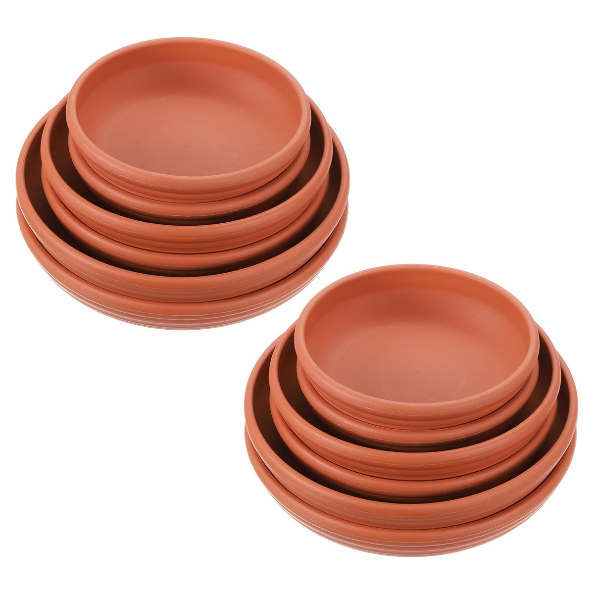 PATIKIL Plant Saucer Tray, 6 Pack 6/7/8 Inch Plastic Round Plant Saucer Flower Planter Drip Tray for Indoors Outdoors Patio Balcony, Terracotta