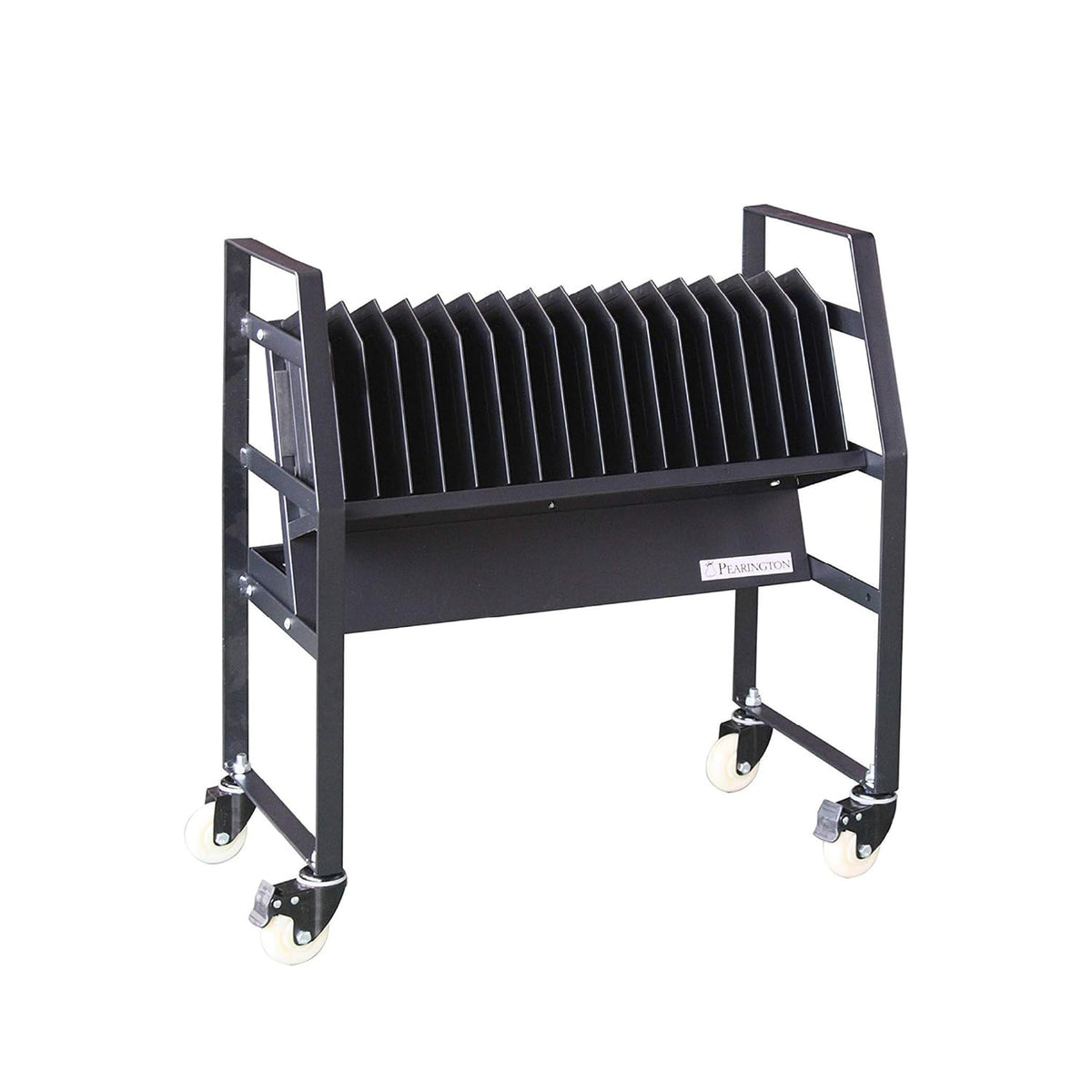 Pearington-PEAR-91361,16 Device Mobile Open Charging Cart for iPads,Chromebooks & Laptop Computers,Compatible with Any Screen Size,Easy Access Slots,Removable Dividers,Small Footprint,Surge Protection