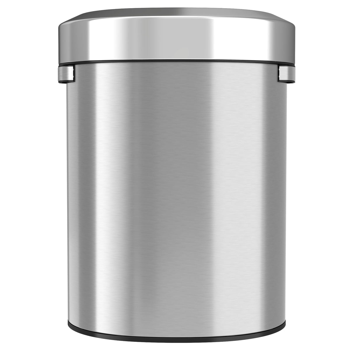 iTouchless 18 Gallon Semi-Round Stainless Steel Open Top Trash Can and Recycle Bin, 68 Liter, Slim and Space-Saving Design for Home, Office, Kitchen, Restaurant, Restroom, Large Capacity