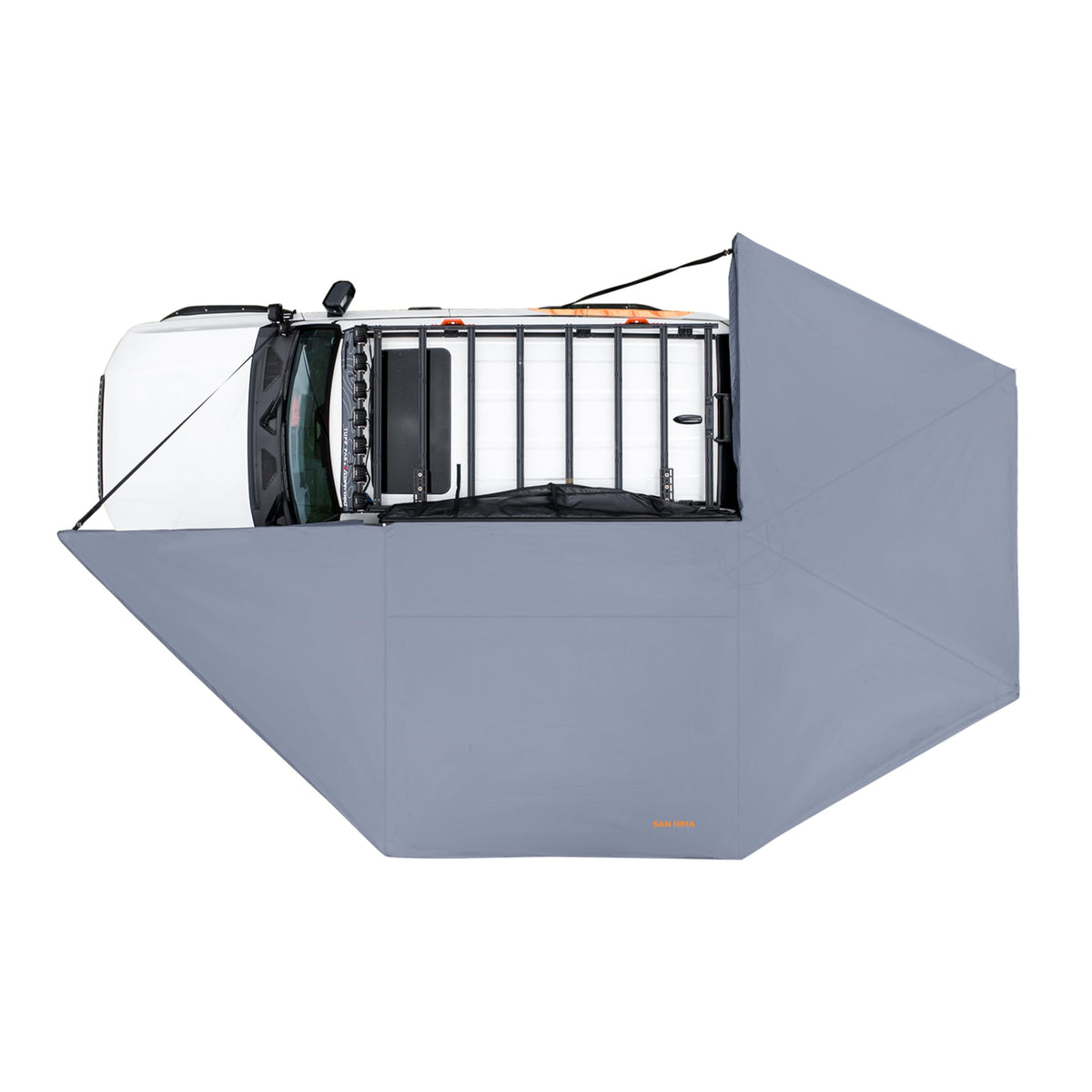 Sanhima 270 Awning Free Standing Built-in LED Light - 129.2 sq.ft Shelter Karlu Frontier Car Side Waterproof UV50+ Wind Resistant, Driver Side, 270 Degree Vehicle Awning for SUV Van Truck