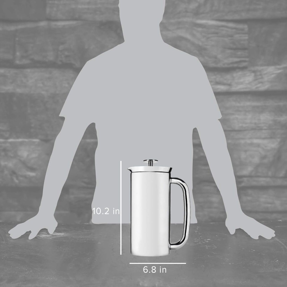 ESPRO Pro P7 French Press Stainless Steel 304 - Patented Double Micro-Filter for Grit-Free Coffee, Double Wall Insulated Coffee Maker, Plastic-Free & Heat Resistant - Polished 32oz